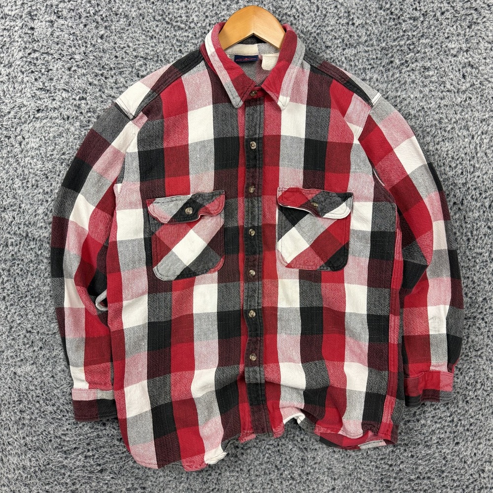 Vintage Dakota Shirt Mens Large Red Plaid Flannel Button Up Five Brother 90s